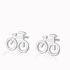 Small bike, earrings, accessory for elementary school students, Japanese and Korean, simple and elegant design