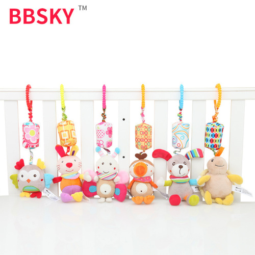 BBSKY Cartoon Ornament Plush Wind Chime Pendant Baby Animal Wind Chime Car Hanging Bed Hanging Baby Plush Toy
