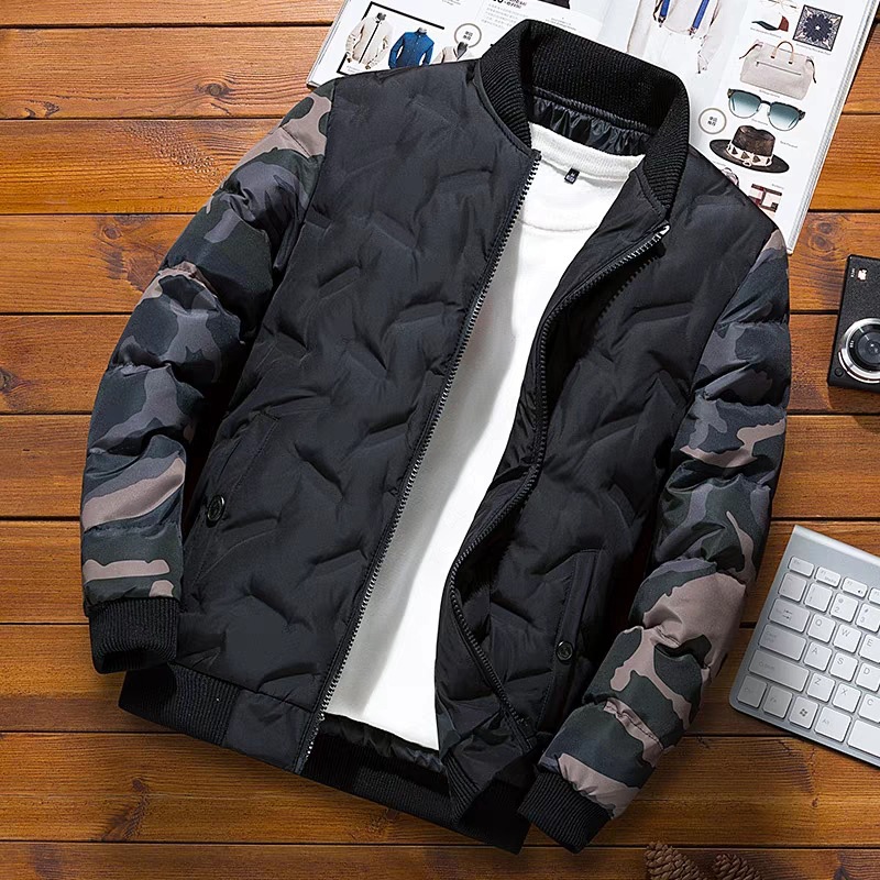 Chaqueta de invierno para hombre Chaqueta de algodón acolchado marca de moda camuflaje Comercio exterior Chaqueta de algodón acolchado para hombre Chaqueta de algodón acolchado al por mayor uniforme de béisbol cálido