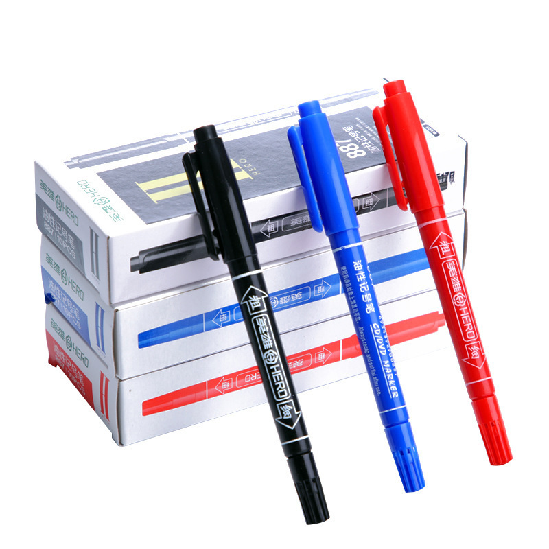 Hero Marker Fine Head Gou Line Pen Small Double Head Oily Marker Color Black Painting Children Marker Hero Marker Fine Head Gou Line Pen Small Double Head Oily Marker Color Black Painting Children Marker