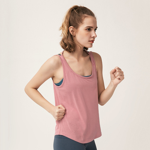 Backless sexy yoga wear U-shaped camisole breathable running sports vest with cover-up women's fitness wear