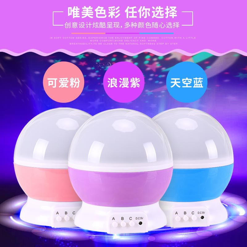 Proyector de luz estrellada sueño giratorio bola estrellada romántica atmósfera LED niños luz nocturna Navidad Amazon