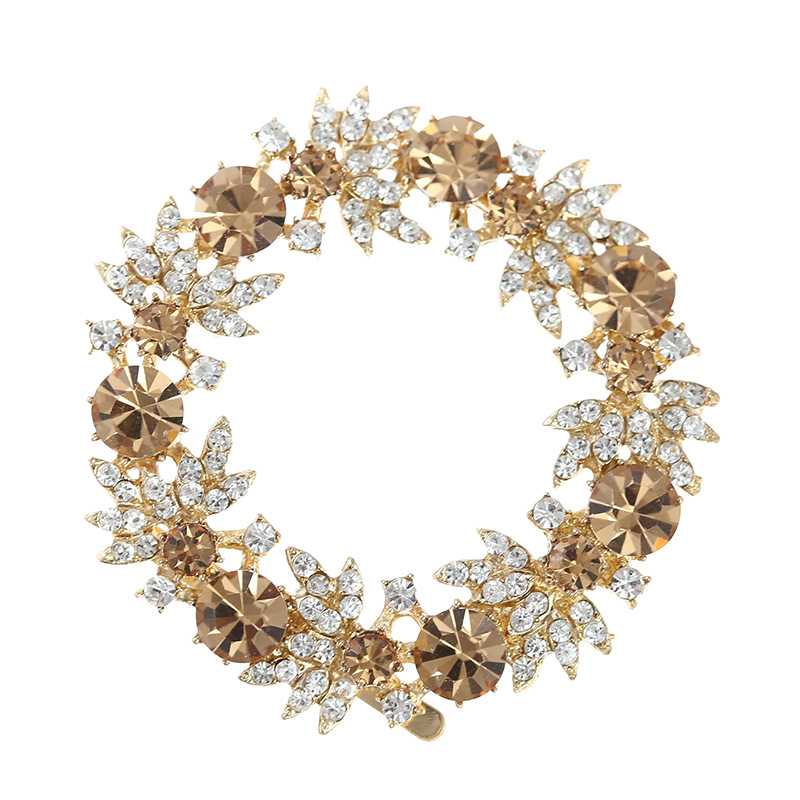 [Pequeña venta al por mayor] rhinestone zapato flor oro mediano y de alta gama zapato hebilla fábrica al por mayor zapatos de una sola capa tacones altos accesorios de calzado