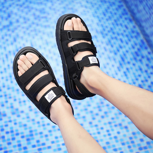 Cross-border specializes in fashionable casual open-toe breathable beach Velcro men's sandals beach shoes foreign trade factory wholesale