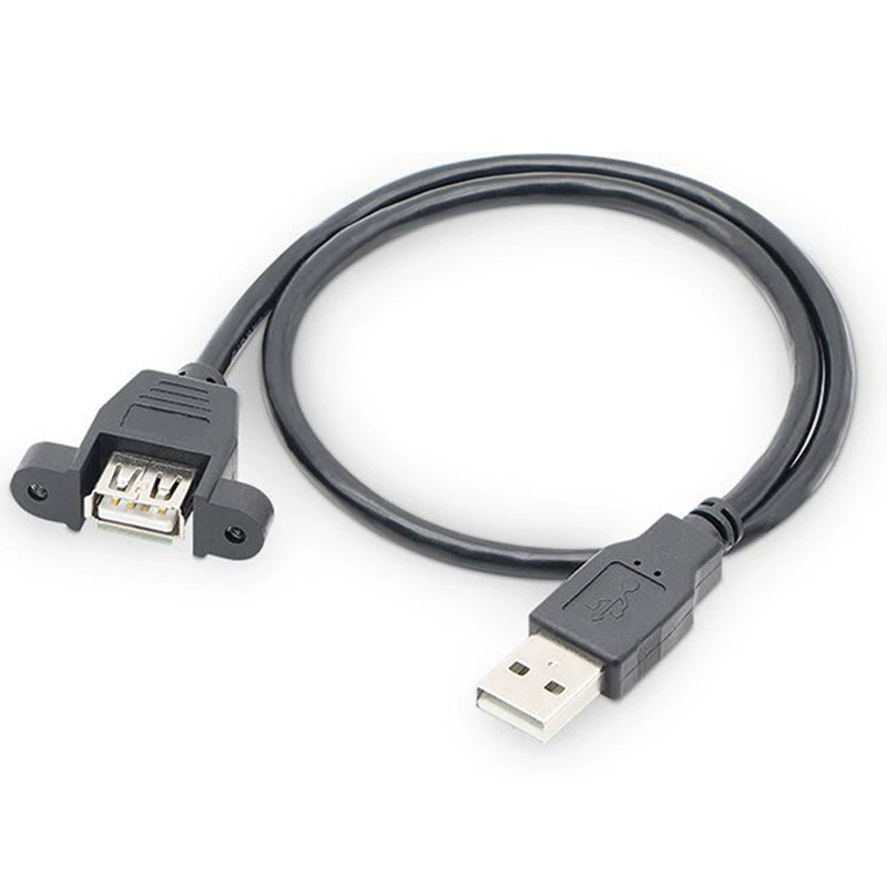 [USB-удлинитель с ушками может фиксироваться, USB 2.0 мужской–женский, отверстие для винта, USB-удлинитель с ушками]