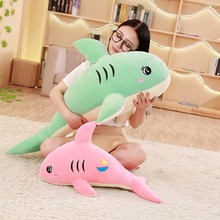 跨境批发新款网红毛绒玩具跳水鲨鱼公仔软体海豚抱枕可订购加LOGO