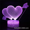 Creative table lamp for St. Valentine's Day, LED touch night light, 3D, creative gift