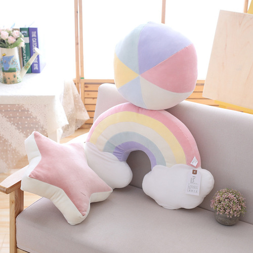 Creative INS pillow small fresh star moon rainbow auspicious cloud home pillow Nordic style plush toy