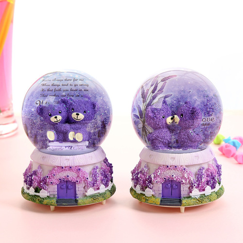 Dropshipping Glowing Snowflake Crystal Ball Music Box Mother's Day Children's and Students' Memorial Gifts for Their Family