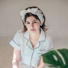 新款 韩国少女甜美镂空花纹蕾丝蝴蝶结发带洗脸束发带网红同款