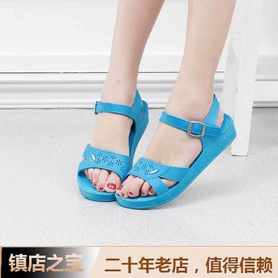 夏季女凉鞋平底纱厂工作鞋护士学生凉鞋女孕妇妈妈鞋车间厂家直销|ru