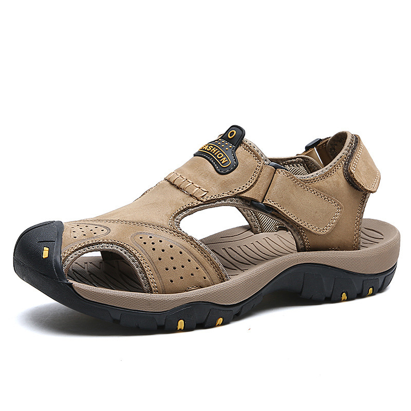 Cross-border Sandals Men's Summer Breathable Outdoor Casual Shoes Toe Beach Shoes Thick Sole Non-slip Personalized Men's Shoes 7238