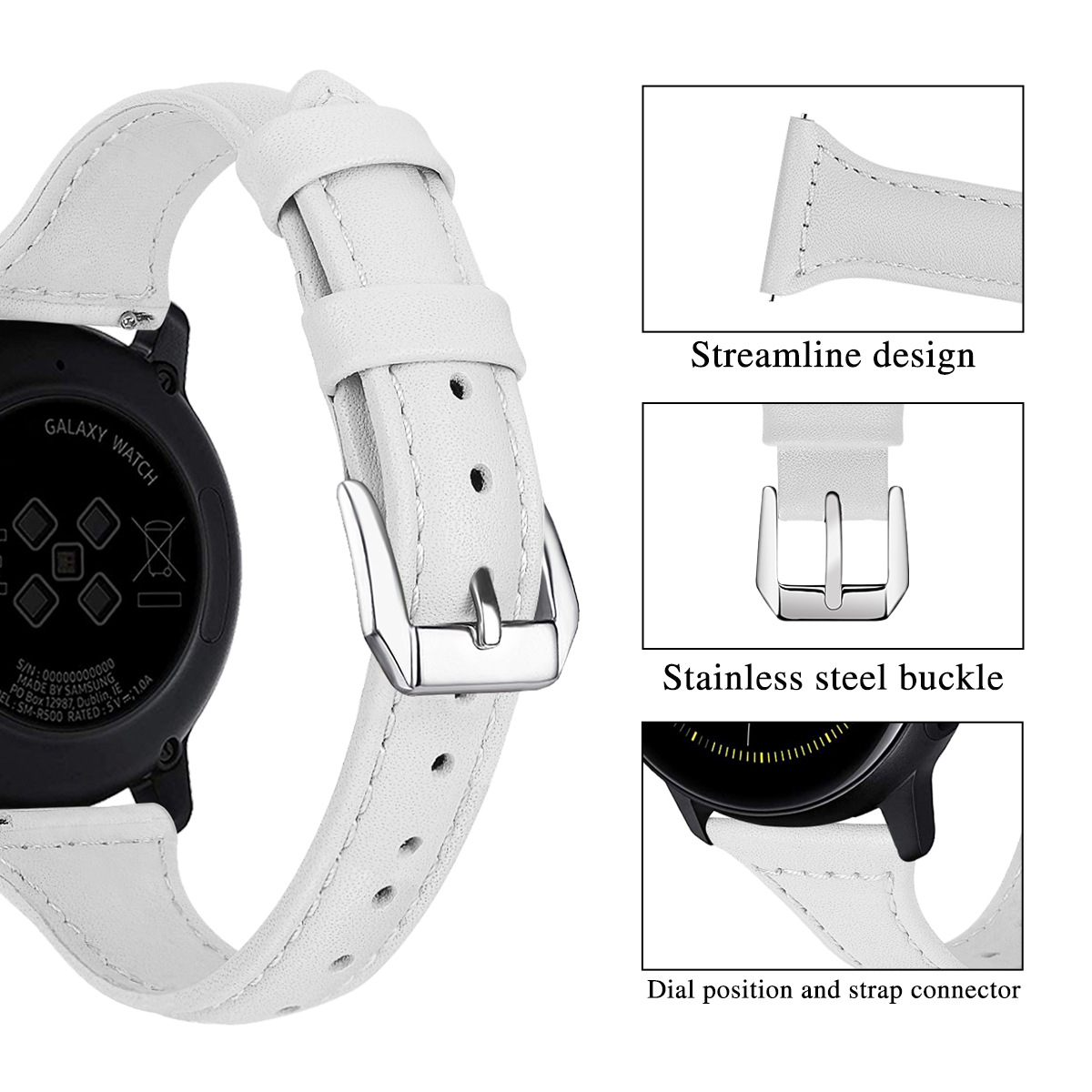 Adecuado para Samsung Galaxy reloj activo reloj inteligente primera capa de piel de vaca correa de cuero retráctil