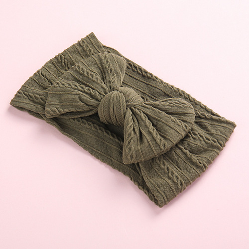 European and American cross-border children's headbands with bows, foreign trade baby hairbands, super soft jacquard nylon girls' wide headscarves