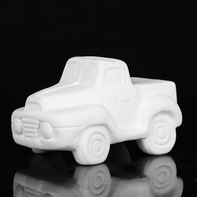 DIY muñecas pintadas de cerámica niños puzzle graffiti juguetes coche lata de dinero autobús deportivo blanco fábrica al por mayor