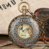 Retro big new pure copper hollow flower type red dotted Tusso wheel mechanical pocket watch