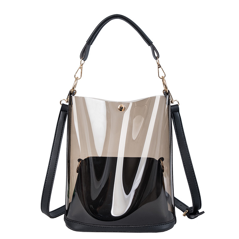 Bolsa de entrega de una pieza para mujer 2020 nueva bolsa de cubo transparente láser de verano bagspu bolsa de hombro para mujer bolso crossbody