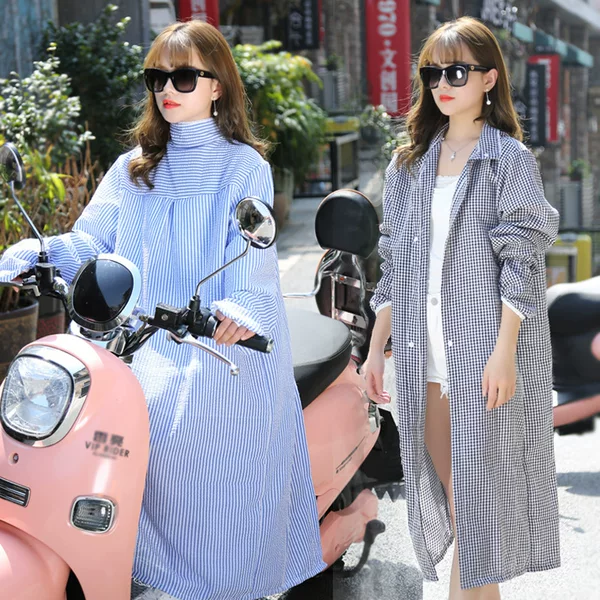 New Summer Sun Protection Clothing for Cycling, Motorcycles, and Electric Vehicles, Long Loose-Fitting Shawl-Style Jacket, Sunshade Shirt for Men and Women