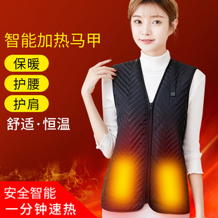 Intelligent Temperature Control Electric Heating Vest Heating Clothes Self-heating Charging Vest for Middle-aged and Elderly Women's Full Body Warm Waistcoat