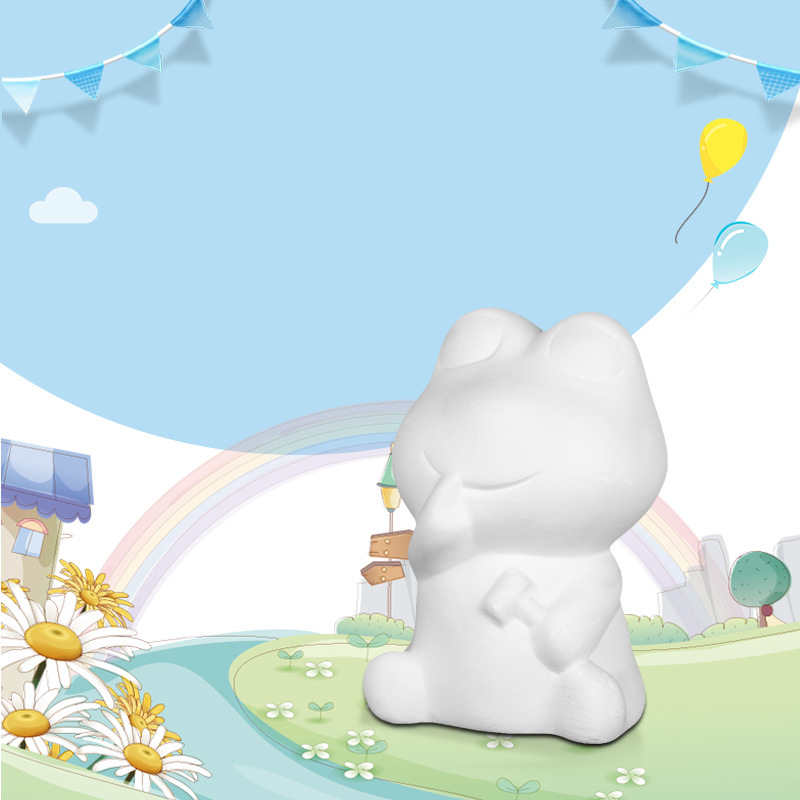 Pintura decorativa hecha a mano para niños DIY juguetes de rompecabezas pintados a mano blancos recubiertos de color yeso conjunto de pintura de color cerámica lata de dinero