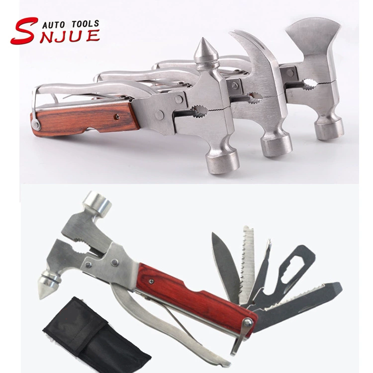 Многофункциональный 16-в-1 автомобильный защитный молоток разбитое окно аварийный выход коготь топор голова молоток пожаротушения инструменты оптом