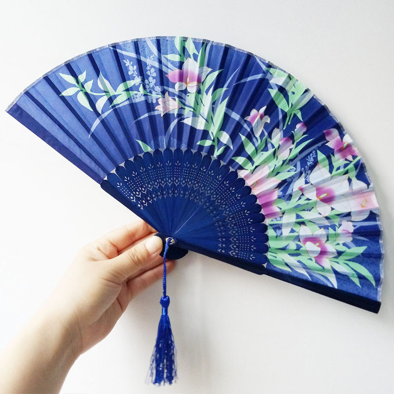 En stock despedida concubina mismo ventilador verano Internet celebridad ventilador estilo antiguo ventilador plegable estudiante Hanfu danza ventilador uso diario