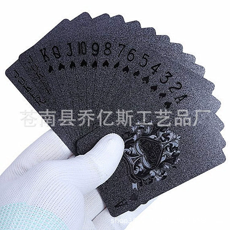 Black plastic waterproof playing cards