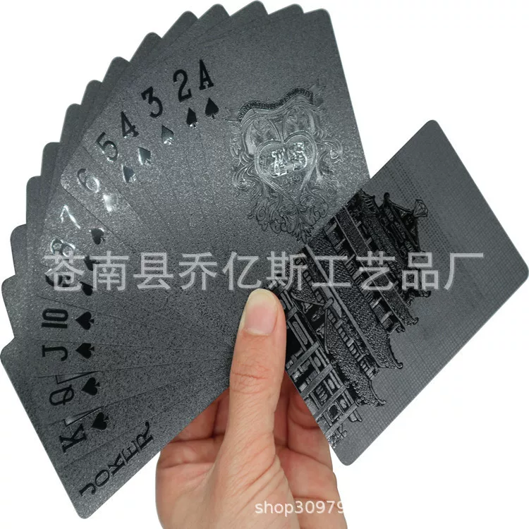 Black plastic waterproof playing cards