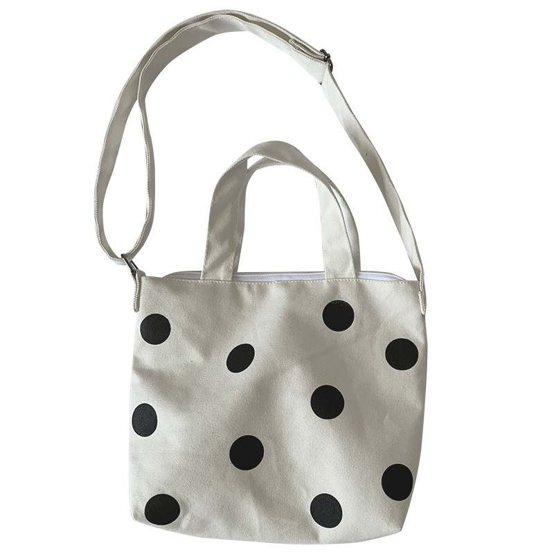 Bolsa de lona ins super popular estilo coreano bolso perezoso estilo pequeño bolso femenino Polka Dot bolsa de lona bolso crossbody de hombro femenino