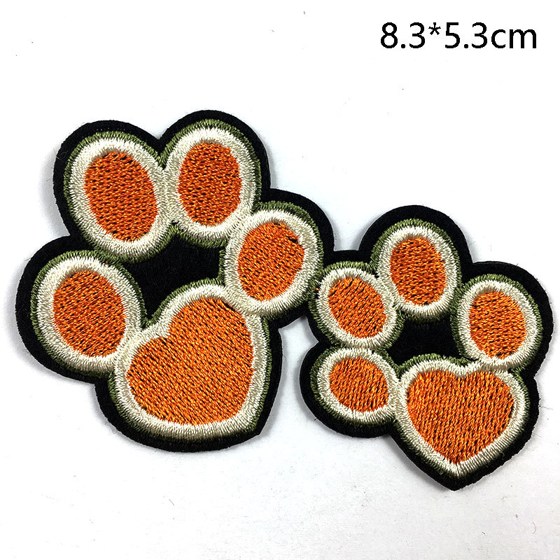 Huellas de la garra del perrito adhesivo bordado de tela pegatinas de dibujos animados ropa mochila accesorios DIY accesorios parche agujero