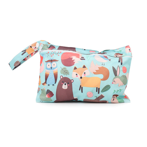 35 cartoon mini single zipper diaper bag, cosmetic cotton storage bag, suitable for overseas e-commerce wholesale
