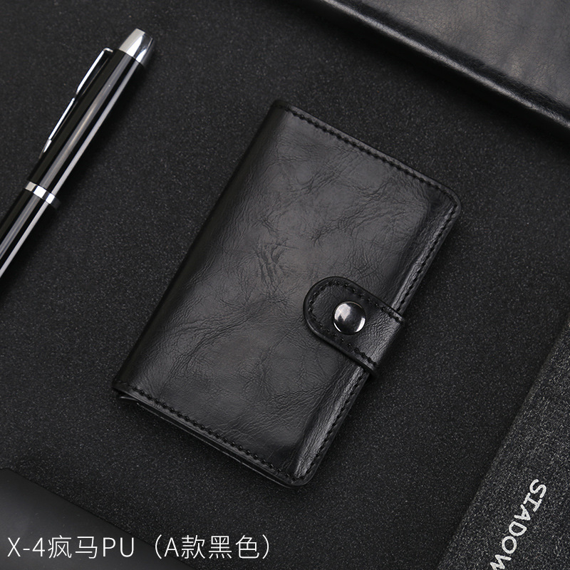 Venta al por mayor de fábrica anti-robo tarjeta swiping bolsa caliente titular de la tarjeta Cartera de aleación de aluminio automático pop-up caja de la tarjeta RFID función