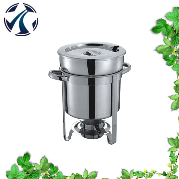 厂家批发保温汤炉 4/7/11升圆型自助汤炉 不锈钢自助餐炉布菲炉