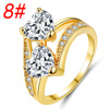 Accessory, zirconium, fashionable cute ring with stone, European style, suitable for import, wholesale