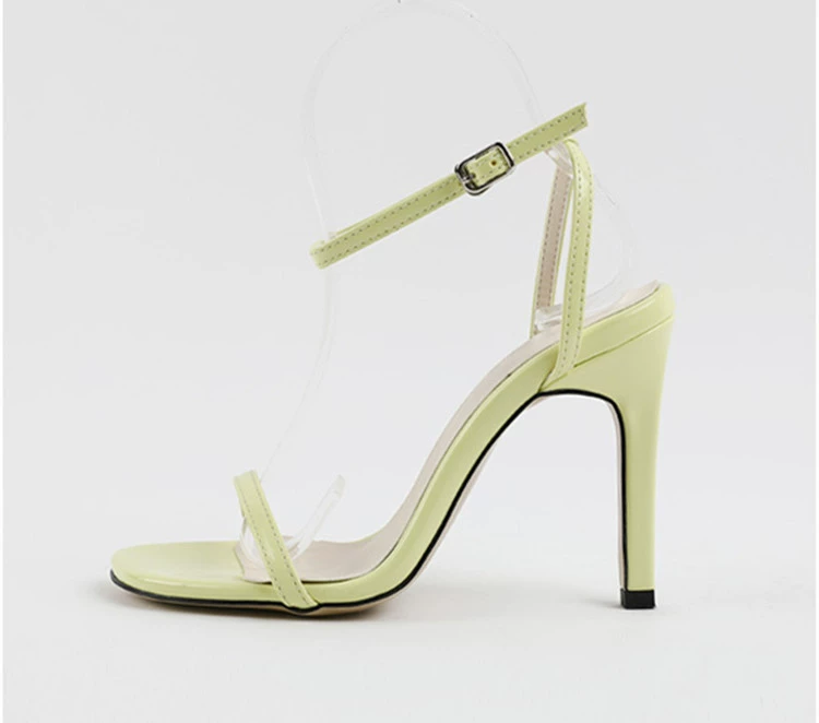 Черные летние туфли на high-heeled, сандалии на ремешке, коллекция 2023, тонкий ремешок