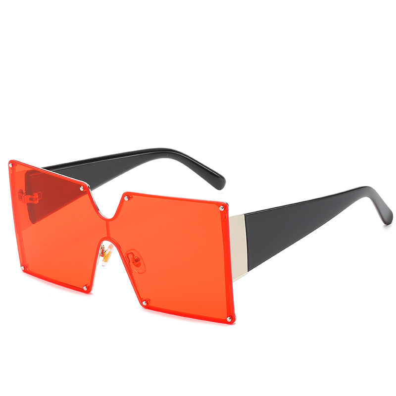 Large-frame One-piece Sunglasses, Fashionable European And American Style, Square Gradient Color, Versatile Street Style_voghion.com