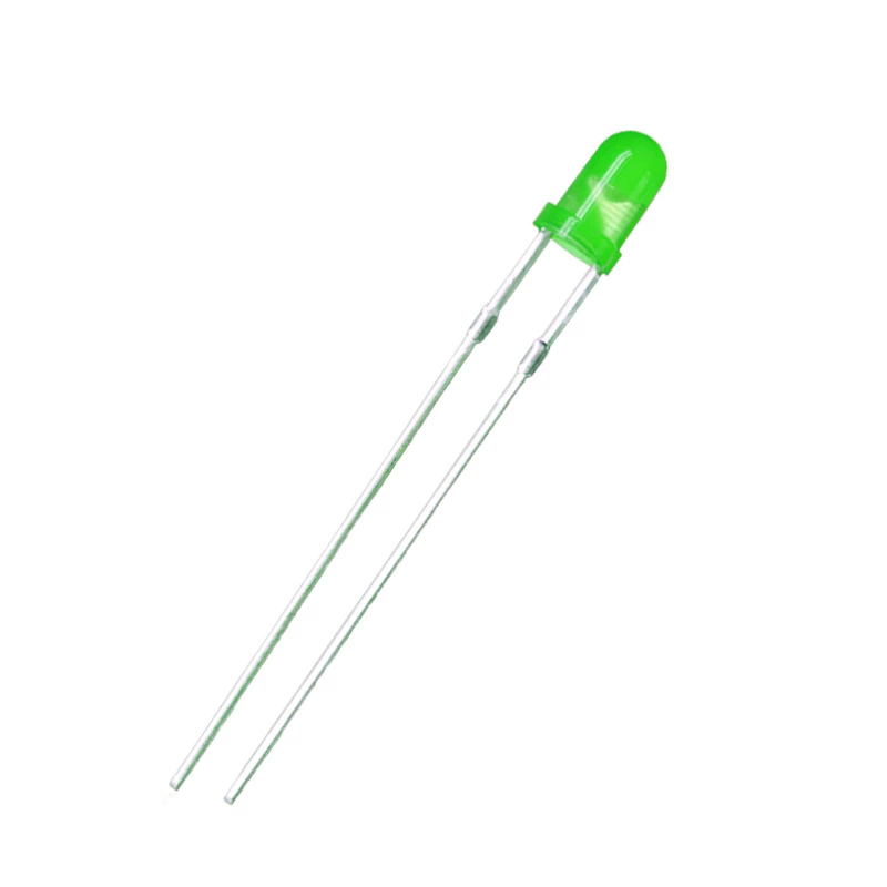 卓越微 LED direct sales F3 green hair emerald green super high bright 3V voltage 3mm round head light glow diode