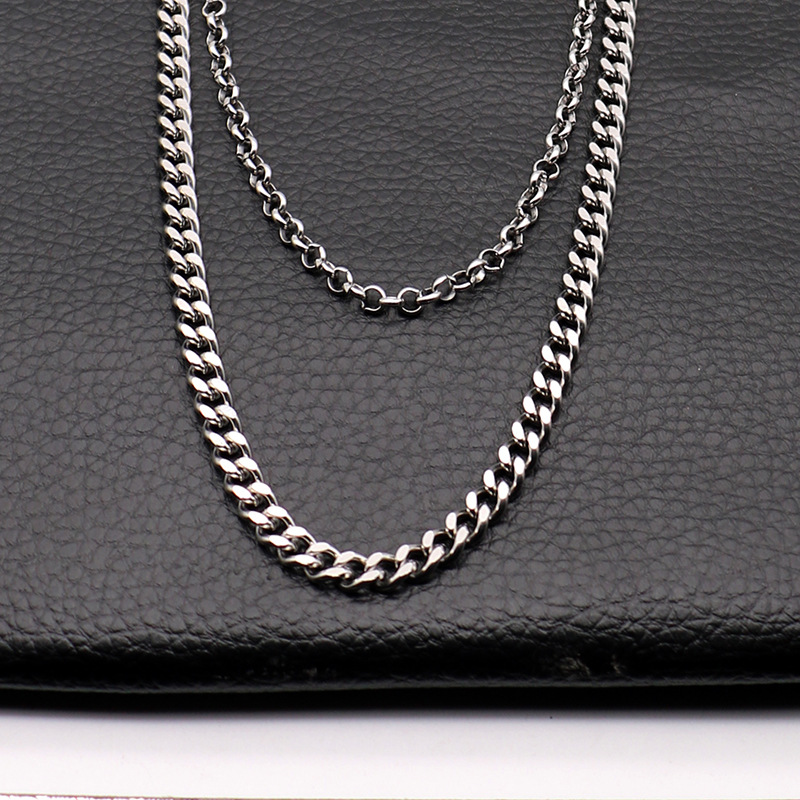 2019 nueva correa de estilo punk de acero inoxidable pantalones de múltiples capas Cadena de hip hop no convencional Hip Hop Cadena de cintura para hombres y mujeres