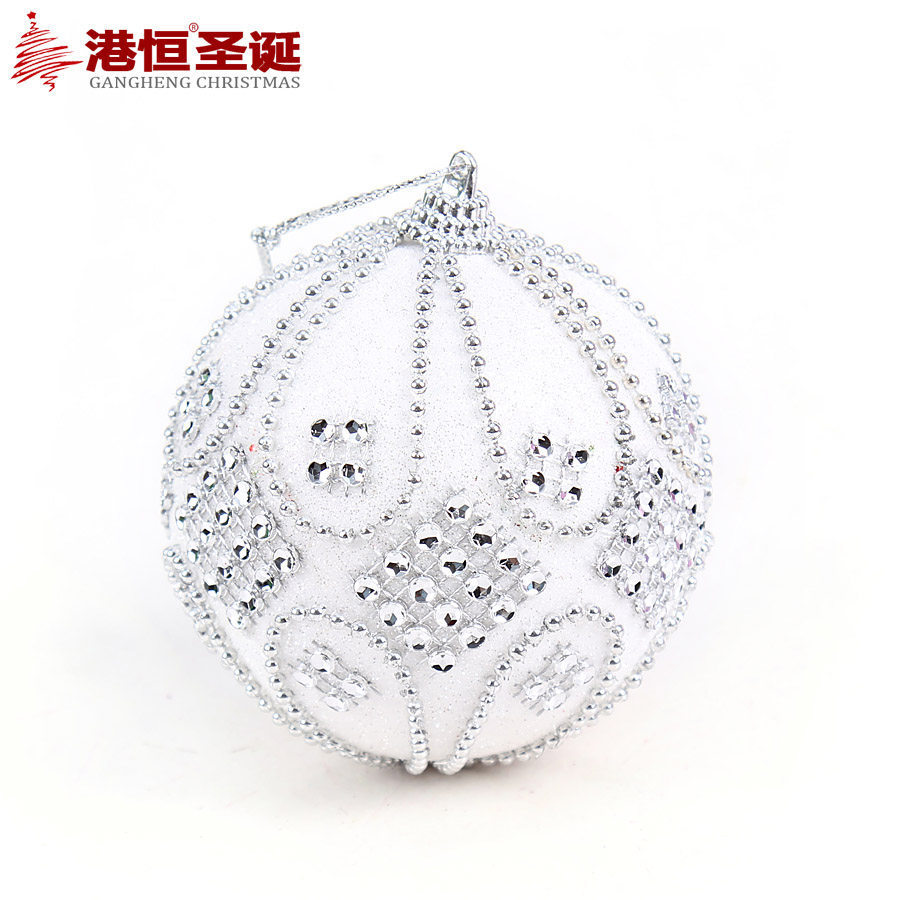Nuevo 8cm espuma BOLA DE Navidad pegatinas hechas a mano perlas colgante decoraciones de Navidad decoración del árbol de Navidad BOLA DE Navidad