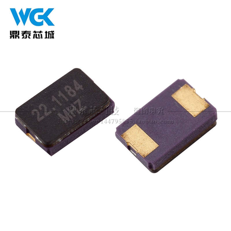 厂家直销SMD5032G 22.1184MHz贴片晶振两脚 现货石英晶体谐振器