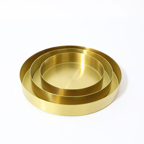 Manufacturer wholesale Nordic metal tray new stainless steel round storage tray ornaments home accessories tray disc