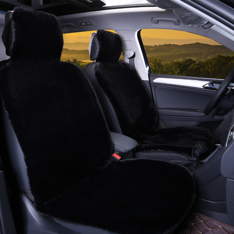 Universal – Seat cushion, seat cover Fur Car Seat - glossy-black