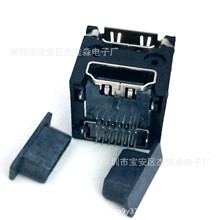 高清接口母座3排38p双层HDMI连接器 插板式DIP不带耳朵连接器