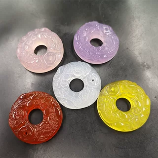平价玉器 红玛瑙貔貅平安扣吊坠 冰种白玉髓玛瑙双貔貅吊坠貔貅扣