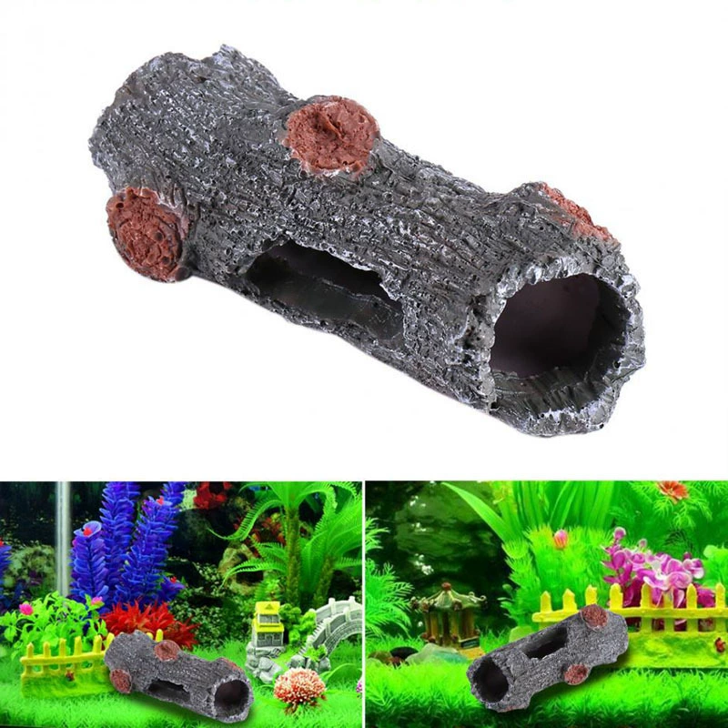 Смола дерево ветка Рыба Креветки черепаха скрытое полое дерево бревно Аквариум Моделирование фонтан украшения Ландшафтный набор