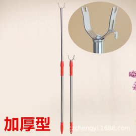 厂家特价供应全长1.3米加厚不锈钢伸缩衣叉可伸缩晾衣叉杆撑衣杆