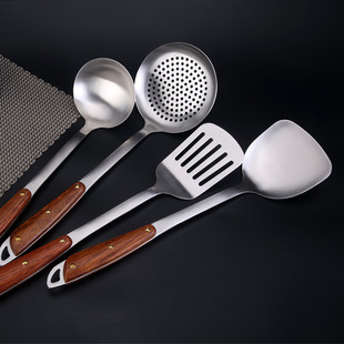 304 stainless steel wooden handle kitchenware Rosewood spatula spoon spoon Kitchen household kitchen utensils wholesale