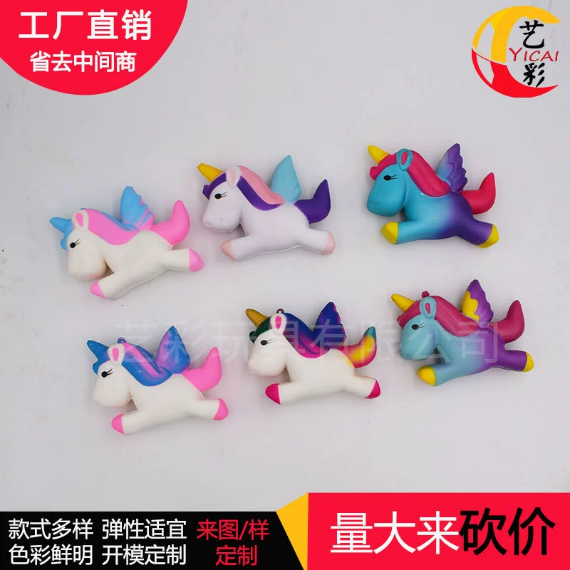 Squish, полиуретановая игрушка, звёздное небо, модель животного, единорог