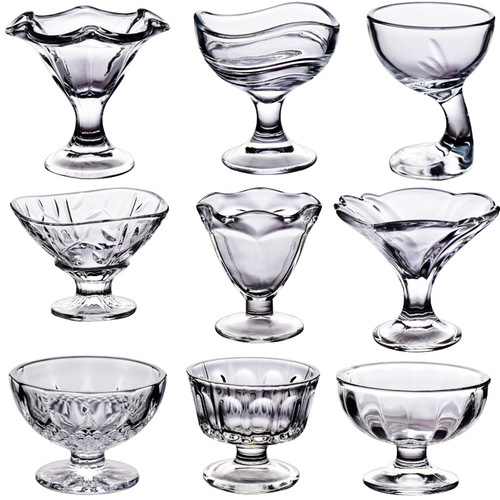 Lead-free transparent dessert juice salad glass milk tea smoothie drink cup creative household bowl ice cream cup water cup