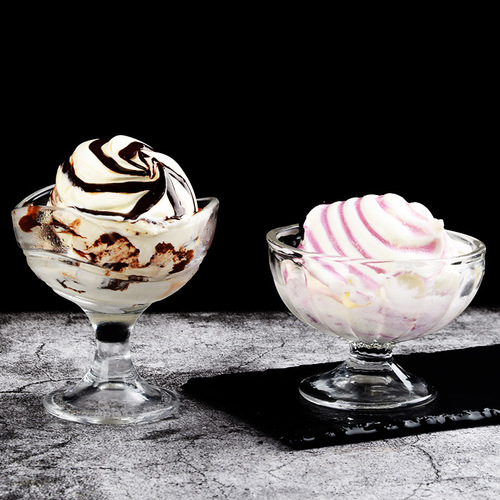 Lead-free transparent dessert juice salad glass milk tea smoothie drink cup creative household bowl ice cream cup water cup